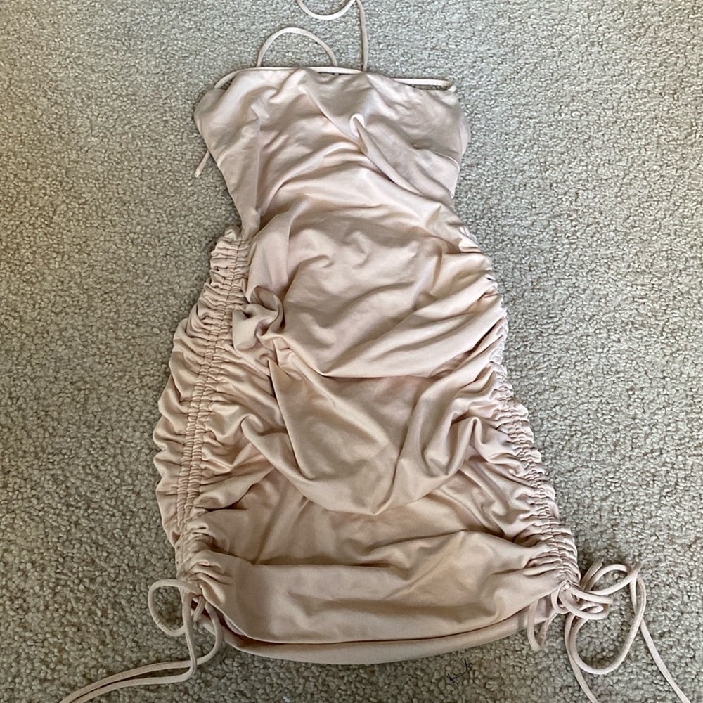 Princess Polly tan tie side dress size 4